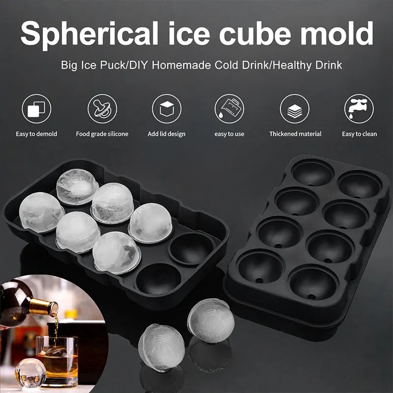 Leak Free Round Whiskey Ice Mold, Easy Fill Ice Ball Maker - Image 5