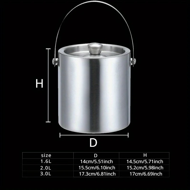 Stainless Steel Insulated Ice Bucket for Wine Beer Champagne - Image 5