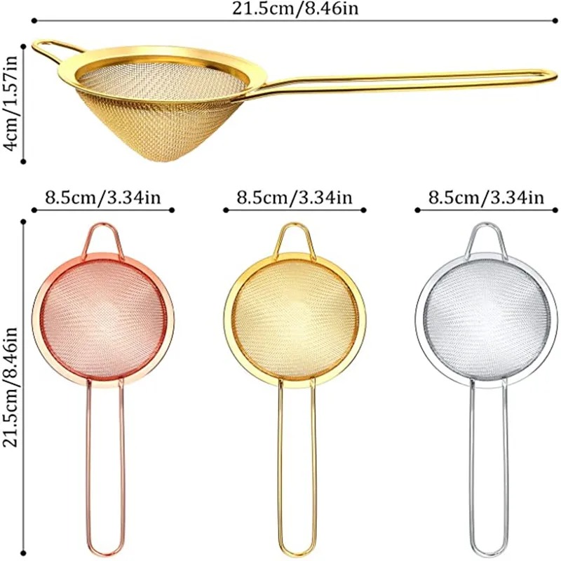 Stainless Steel Fine Mesh Cocktail Strainer Practical Bar Tool - Image 7