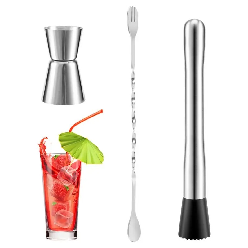 SEWS Stainless Steel Cocktail Bar Tool Set with Jigger Spoon - Image 4