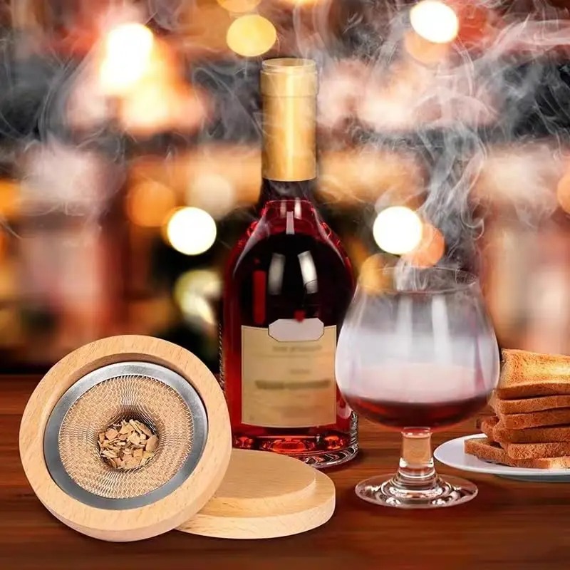 Cocktail Smoker Kit with 4 Natural Wood Flavors for Whiskey