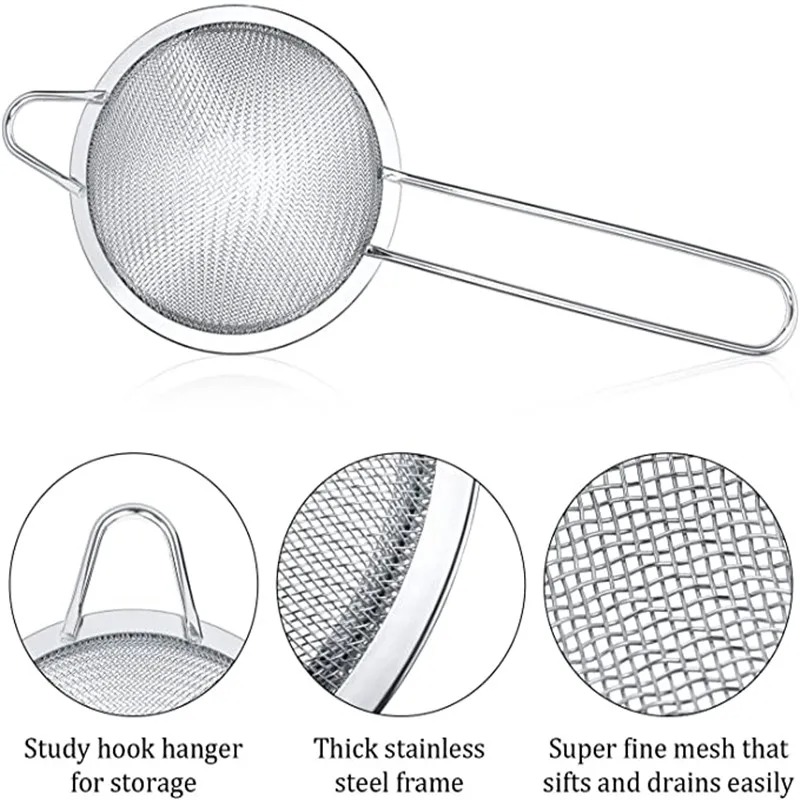 Stainless Steel Fine Mesh Cocktail Strainer Practical Bar Tool - Image 6