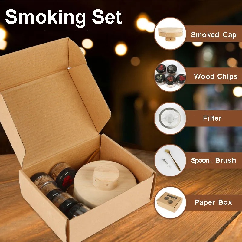 Cocktail Smoker Kit with 4 Natural Wood Flavors for Whiskey - Image 5