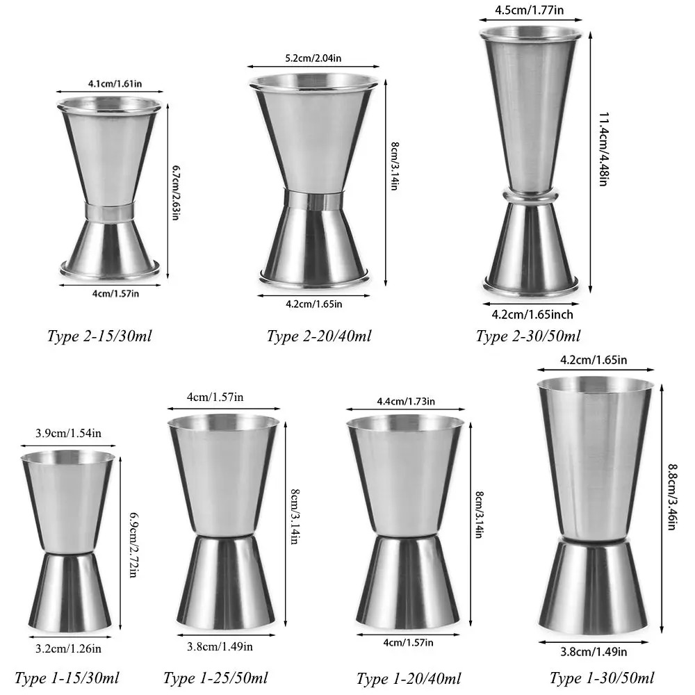 Stainless Steel Cocktail Jigger Dual Shot Spirit Measure Cup - Image 3