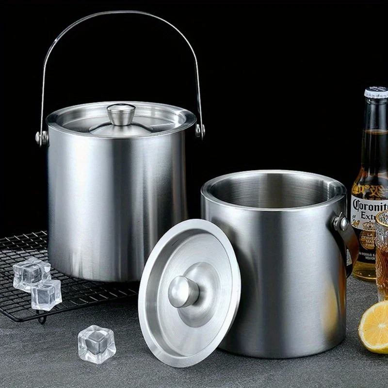 Stainless Steel Insulated Ice Bucket for Wine Beer Champagne - Image 2