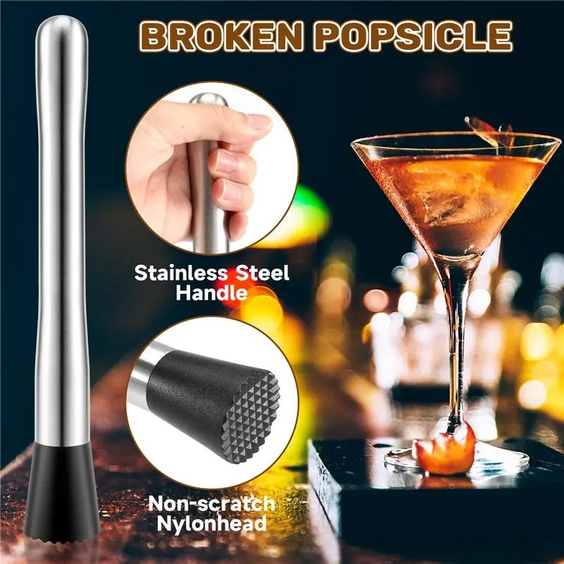 SEWS Stainless Steel Cocktail Bar Tool Set with Jigger Spoon - Image 7