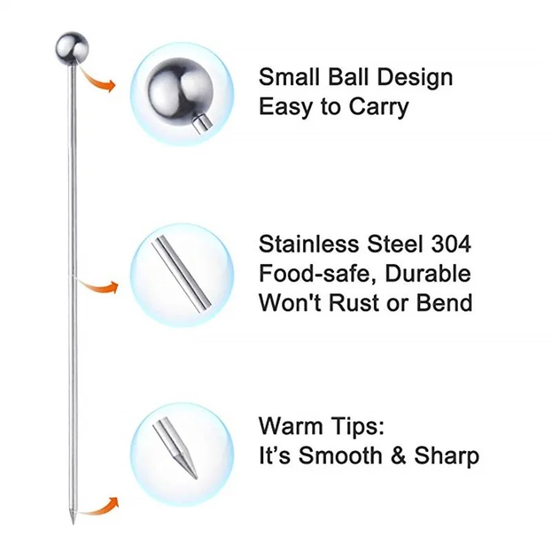 Stainless Steel Cocktail Picks for Martinis and Fruit Garnishes - Image 7